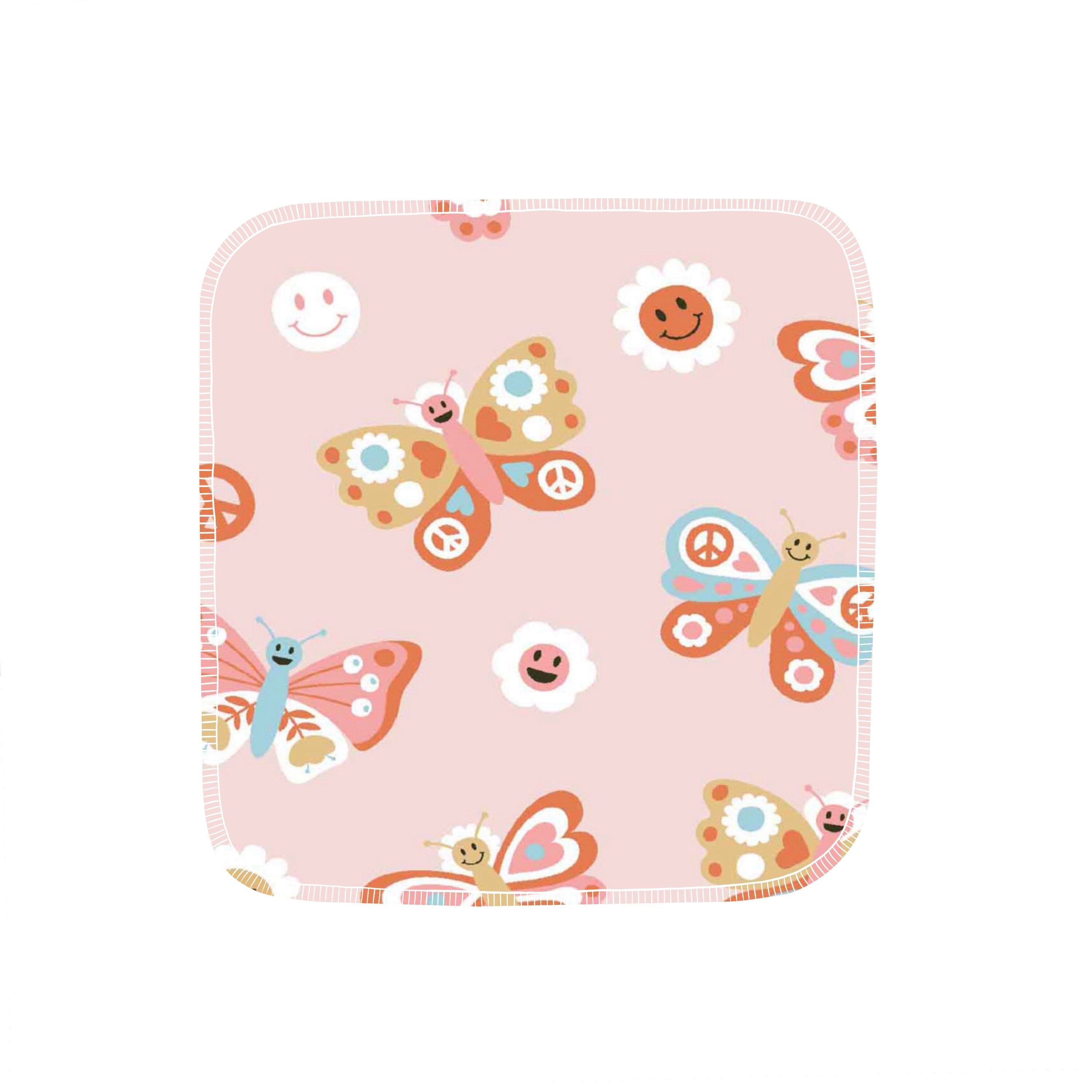 Reusable Paper Towels--Smiley Butterflies On Pink – Porter Lee's