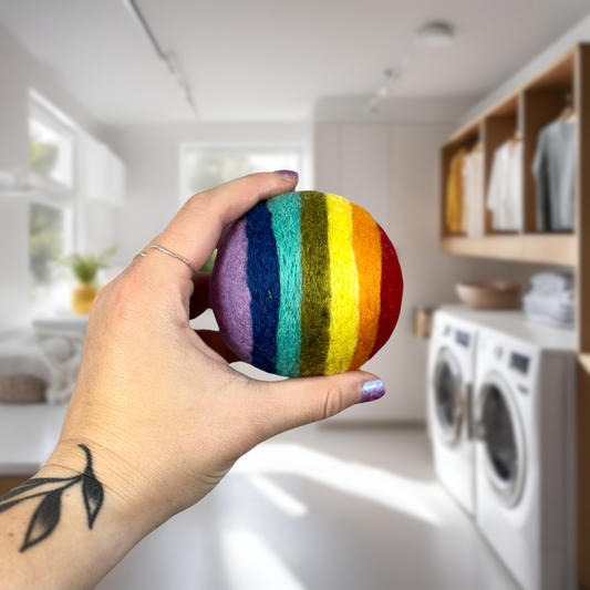 Organic Wool Dryer Balls--Classic Rainbow