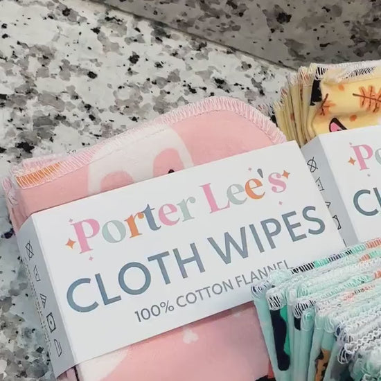 Reusable Cloth Wipes--Spooky Assorted Prints--Porter Lee's